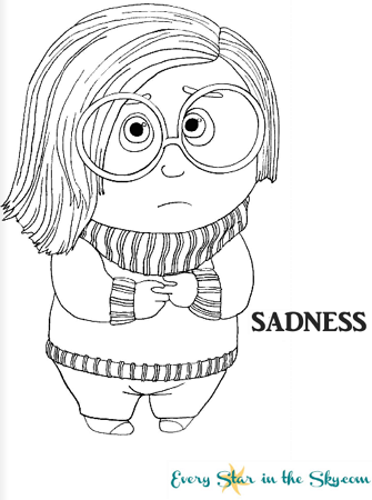 inside out sadness coloring page